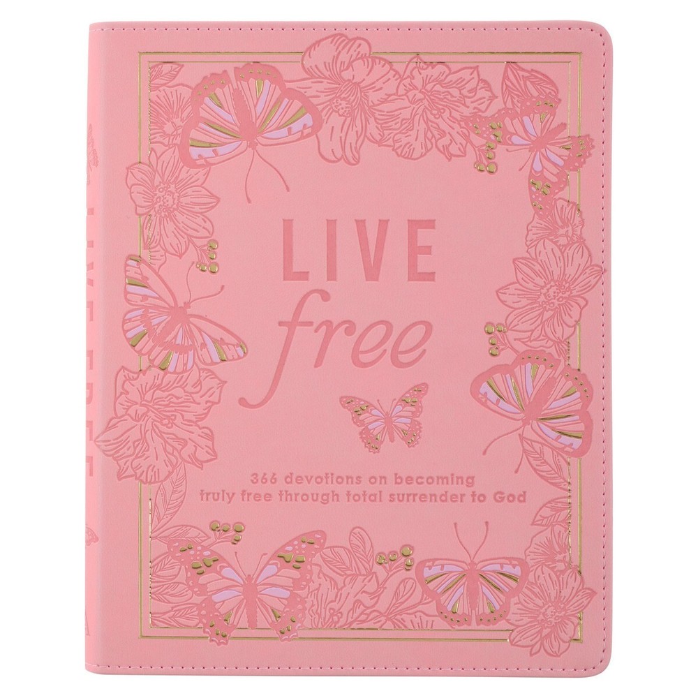 Live Free Pink Faux Leather Devotional for Women