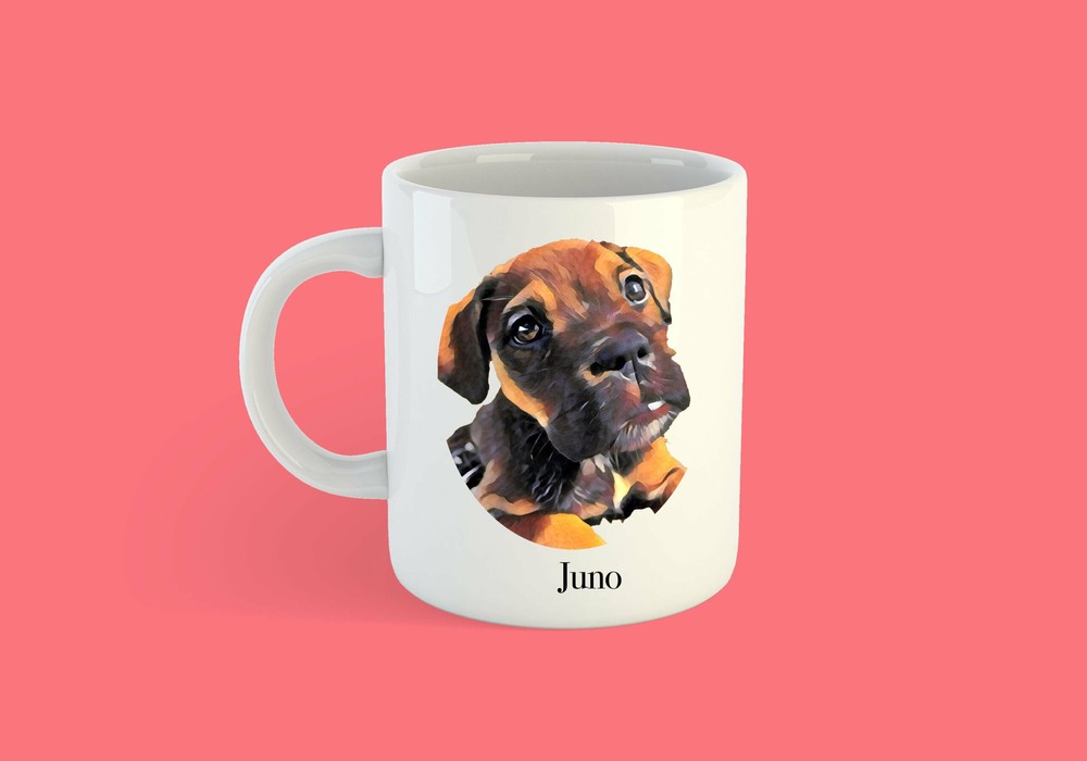 Pet Drawing Mug Personalized Dog Portrait Personalized Illustration Mug Pet