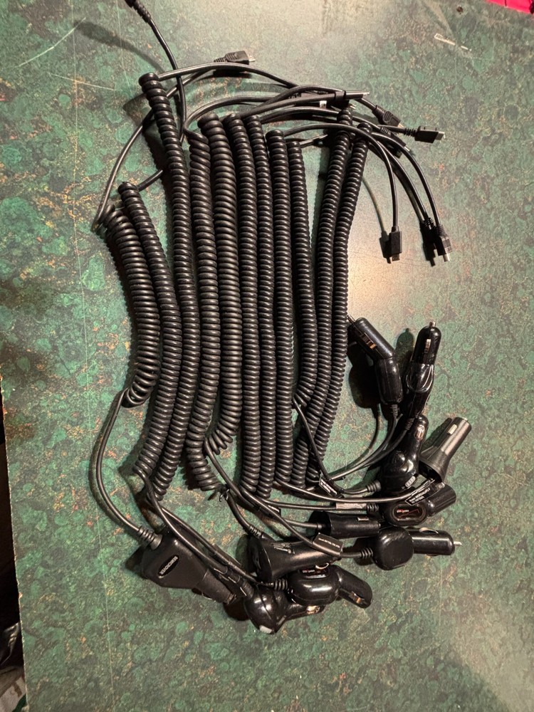 11-Pack 12V Car Phone Charger with Mini, Micro, and Apple iPhone Plugs