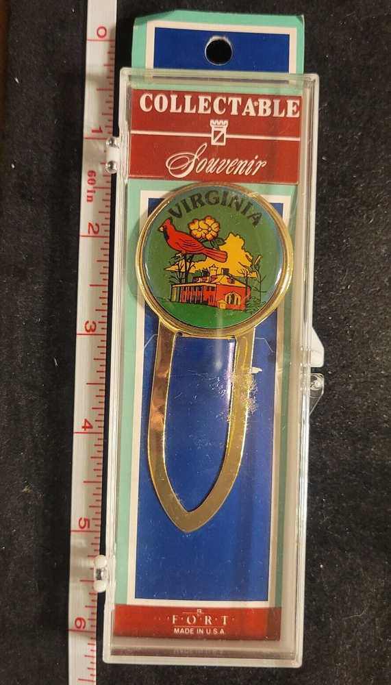 Virginia VA State Bird Flower Collectible Souvenir Bookmark Cardinal in case