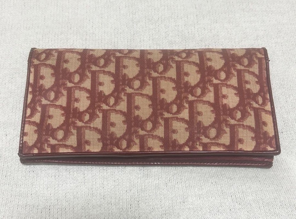 Christian Dior Trotter Bifold Long Wallet in Elegant Bordeaux