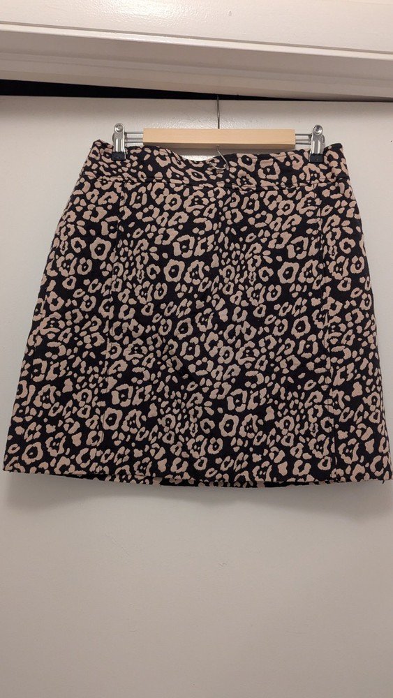 Navy Blue Womens Mini Skirt with Pink Floral Print Size 10 LOFT