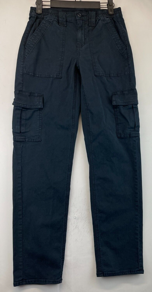 American Eagle Cargo Pants Womens Size 0 Black - Elastic Waist - Stretch (2326)