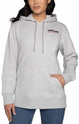 NWT Kirkland Signature Costco Unisex Logo Hoodie (Grey, Men’s XS, Ladies Small)