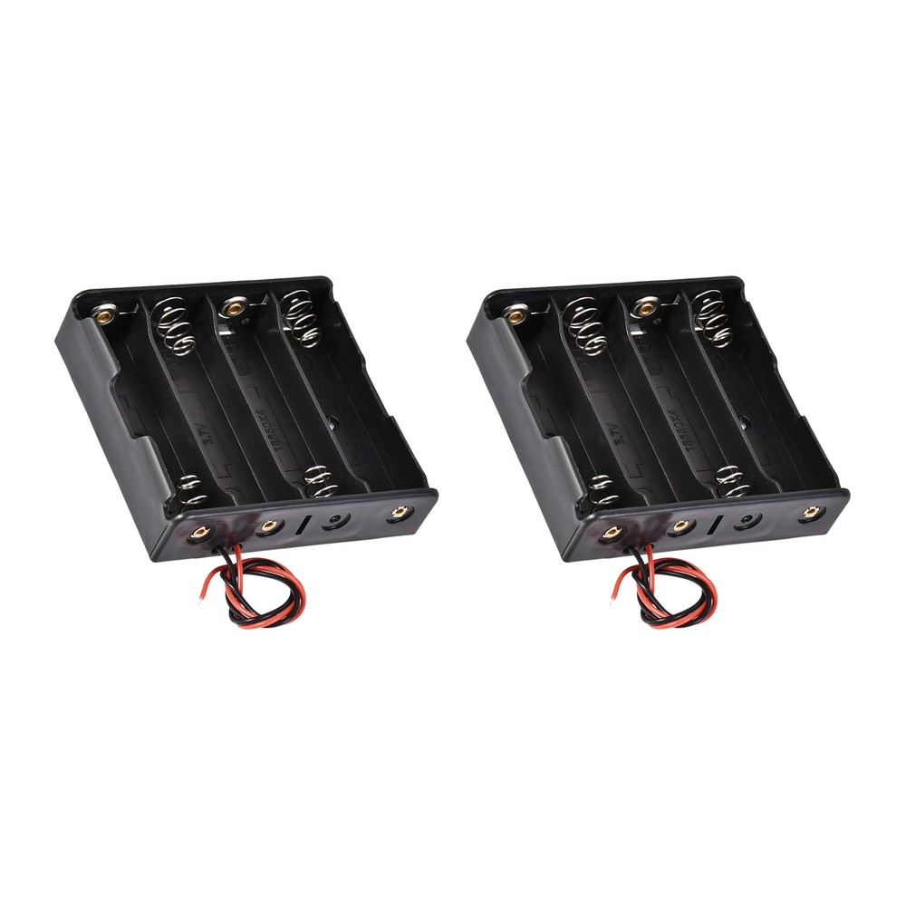2 Pack 4 x 3.7V 18650 Battery Holder Box Case with Wire for DIY Projects