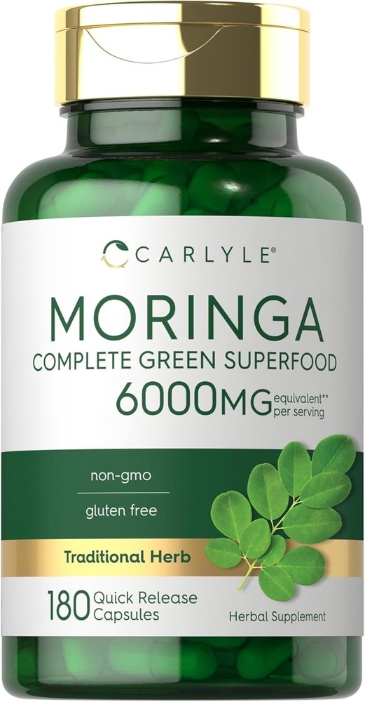 Rosabella Moringa Powder Capsule 6000mg Pure Nutrient-Rich 180 Caps