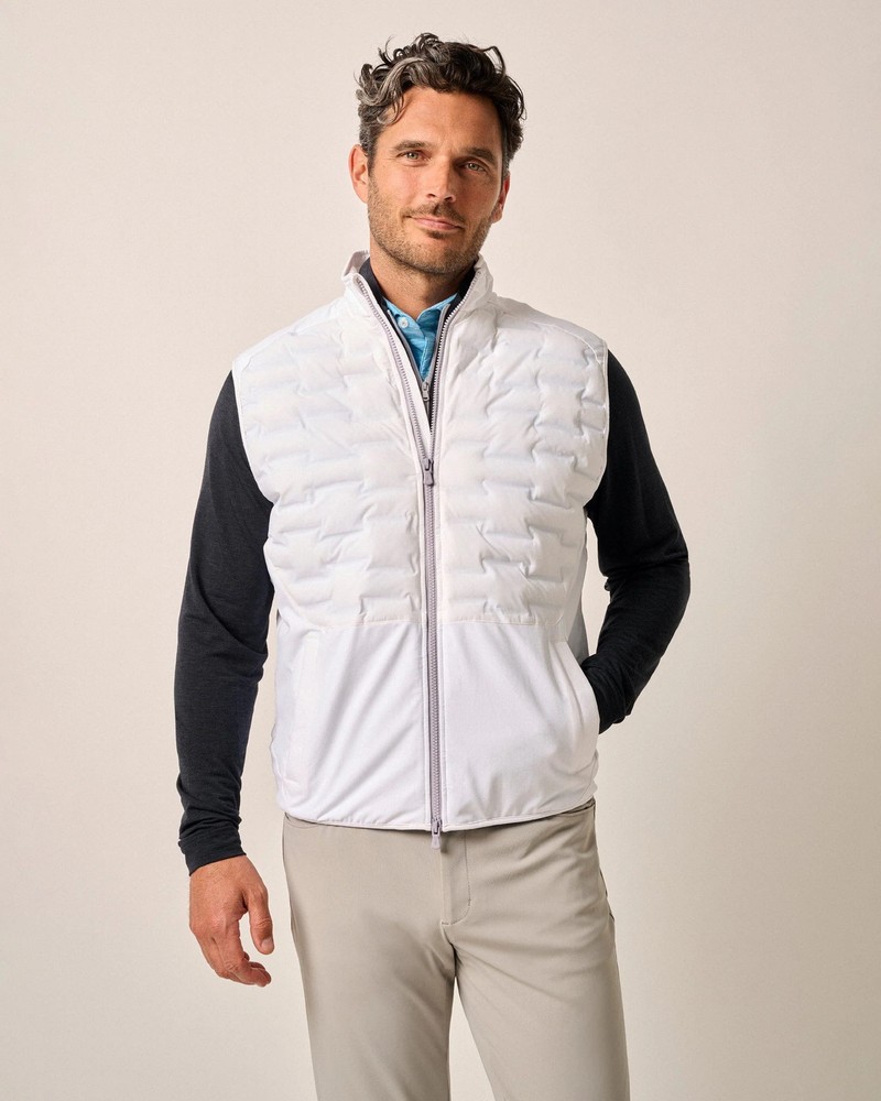 johnnie-O Ziglar Mixed Media Performance Vest White Size L