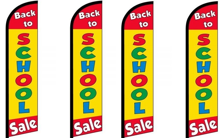 Back to School Sale King Size Windless Flag Pack of 4 (Hardware Not Included)-image