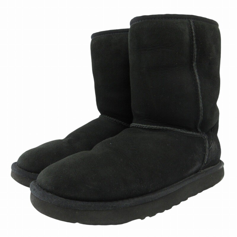 Men 10.0Us Ugg Australia Classic Short Shearling Boots Shoes Suede Black F FU682