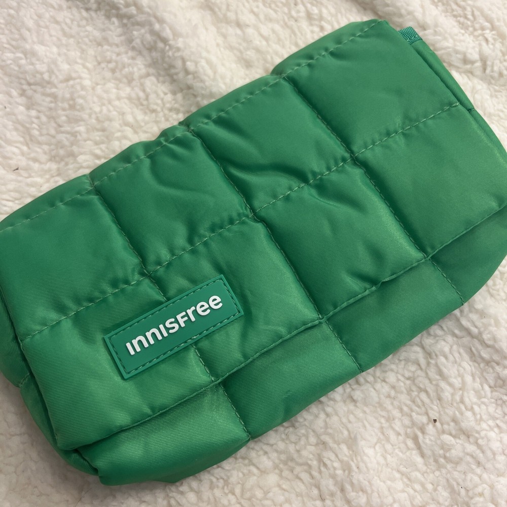 Innisfree Puffy Green Mini Bag Tote Insulated Lunch Coupon Clutch Storage Cute-image