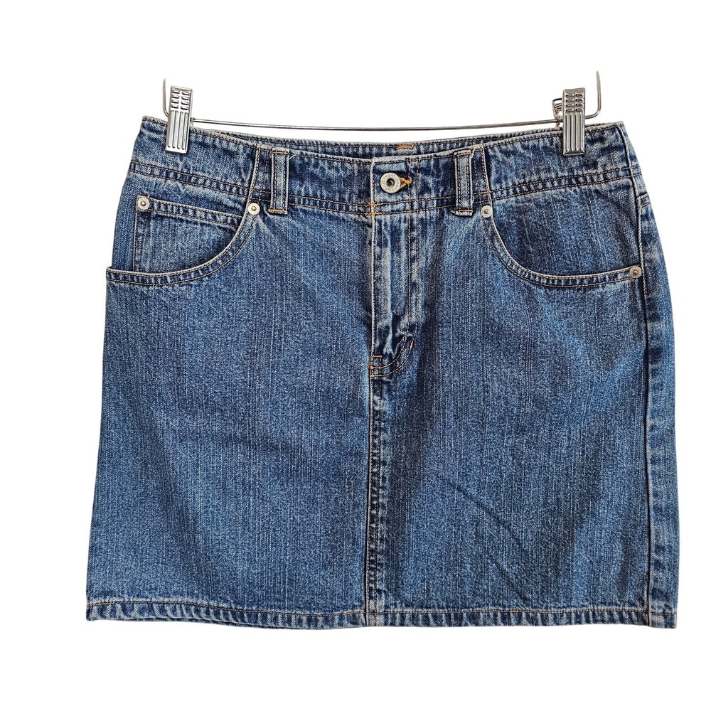 Vintage Gap Y2K Denim Mini Skirt Womens Size 8 Jean Medium Wash Casual Academia