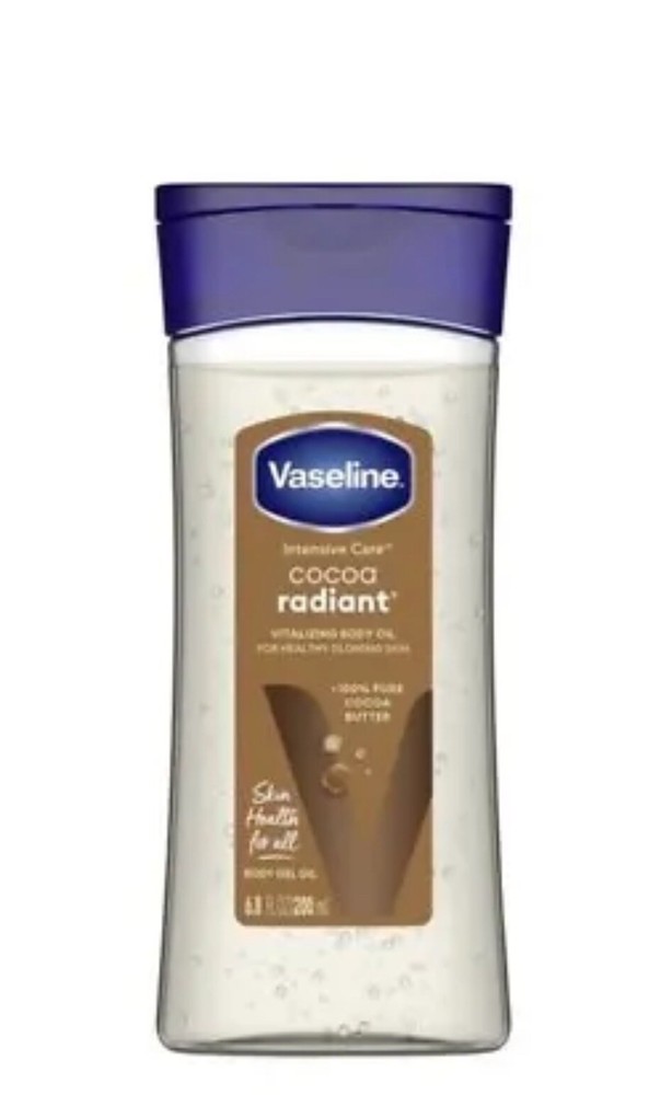 Vaseline Vitalizing Body Gel Oil Cocoa Radiant Pure Cocoa Butter Scent 6.8oz