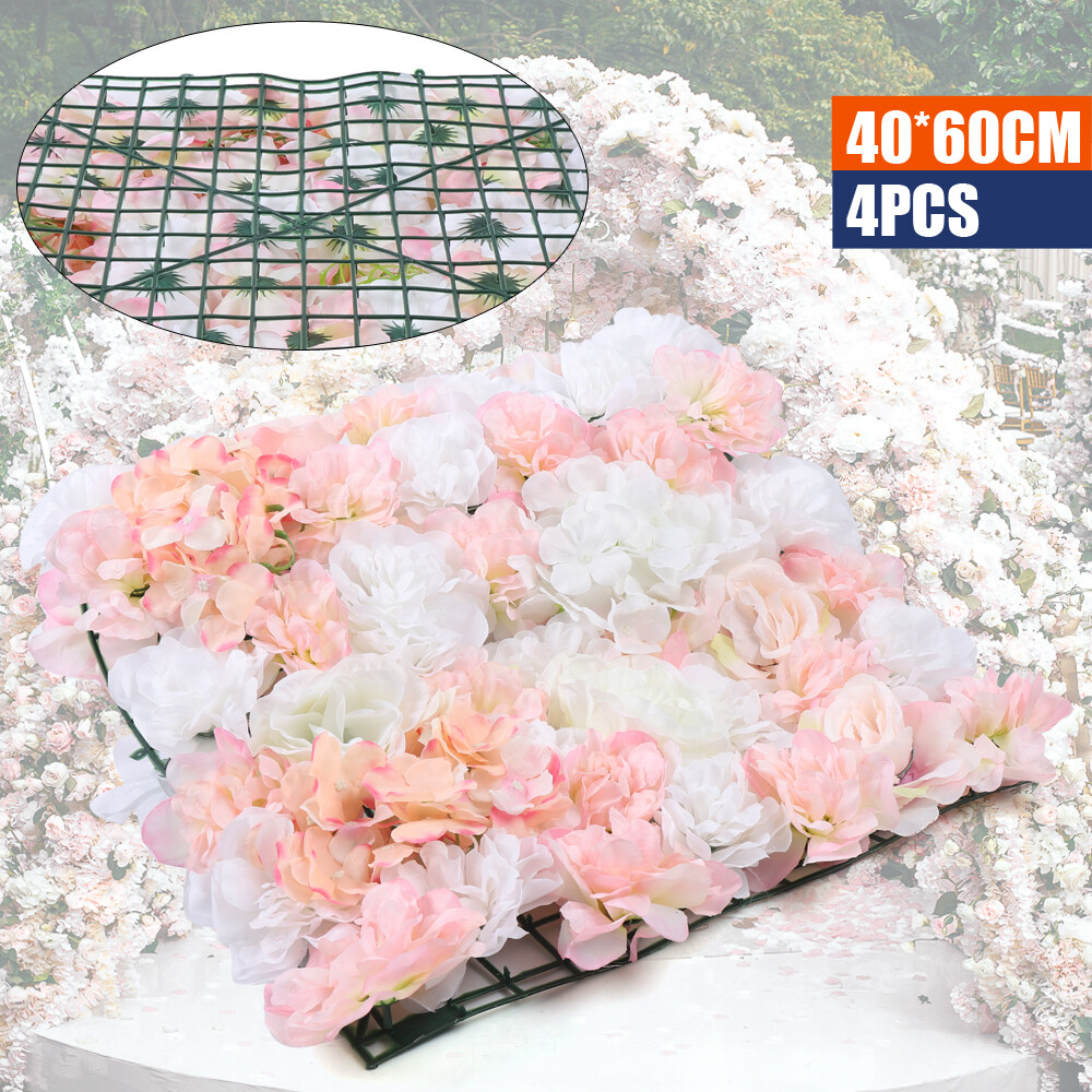 4PCS Artificial Flower Wall Rose Wall For Diy Wedding Street Background USA