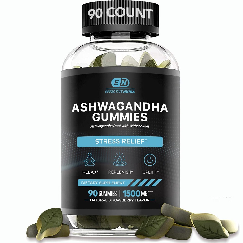 Ashwagandha Gummies 1500mg - Stress Relief, Immune Support, Calm Mood & Incre...