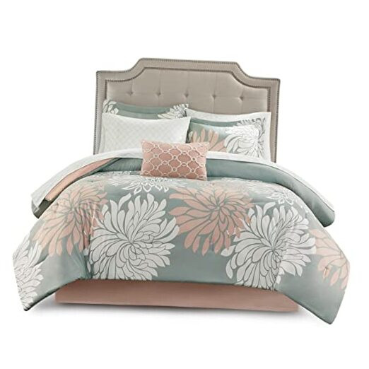 Essentials Maible Cozy California King Bed 104x92 Floral Blush Design