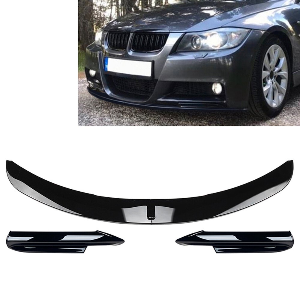 BMW 3 Series E90 Front Bumper Lip & Side Splitter Trim in Black