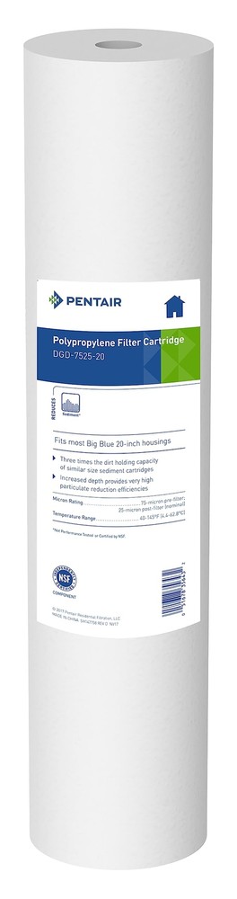 Pentair DGD-7525-20 Big Blue Water Filter, 20-Inch Whole House Sediment Filte...