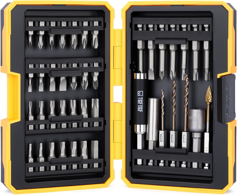 42-Piece S2 Steel Magnetic Impact Screwdriver Bit Set with Case