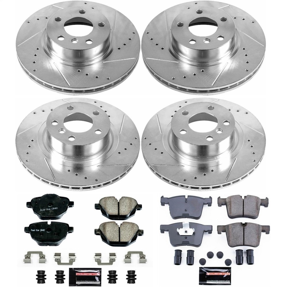 Power Stop K6039 Z23 Evolution Sport Performance 1-Click Brake Kit Front And Rea
