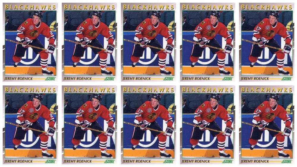 (10) 1991-92 Score Young Superstars Hockey #21 Jeremy Roenick Lot Blackhawks