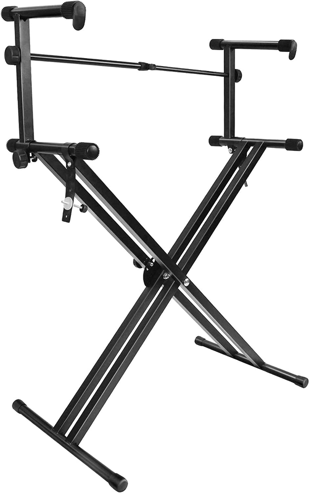Pro Series APL1158 Portable 2-Tier Keyboard Stand with Locking Straps for Enhanced Stability
