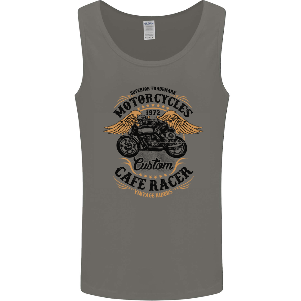 Biker Custom Cafe Racer Motorbike Mens Vest Tank Top