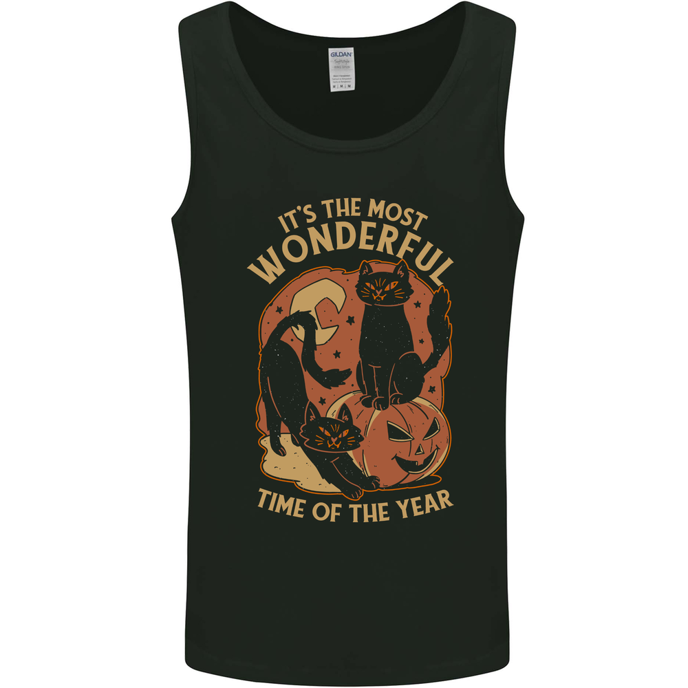 Halloween Cats Wonderful Time of the Year Mens Vest Tank Top