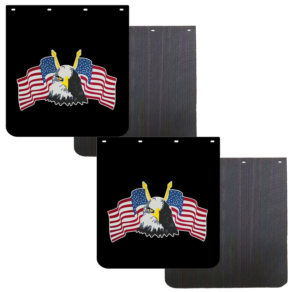 24x24 Heavy Duty Black Mud Flaps for Semi Trucks & Trailers 4PCS