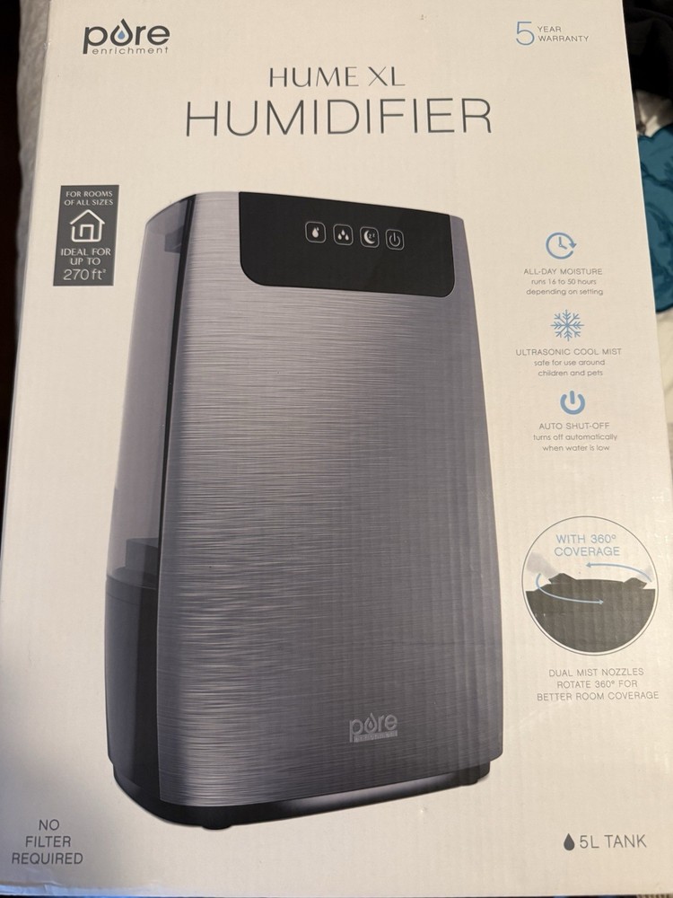 HUME XL Ultrasonic Cool Mist Humidifier By Pure Enrichment for Rooms 270sqft