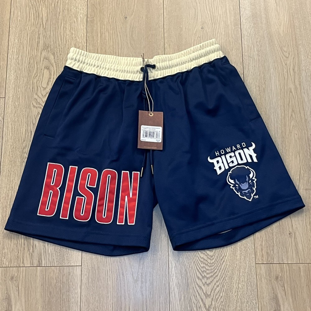 Mitchell & Ness Howard Bison Shorts Mens M Red Ivory Blue Mesh NWT NCAA