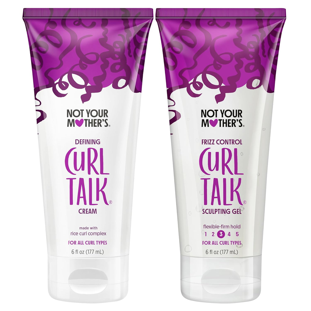 Curl Talk Frizz Control Sculpting Gel & Defining Cream (2-Pack) - 6 Fl Oz Each -