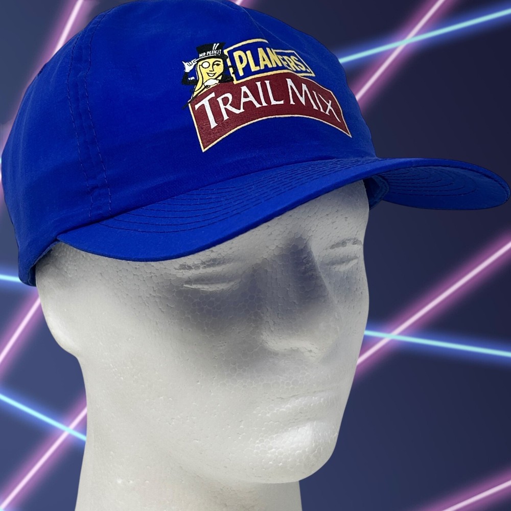 Vintage Planters Trail Mix Baseball Hat Cap Peanuts Snack Hiking Snapback Blue