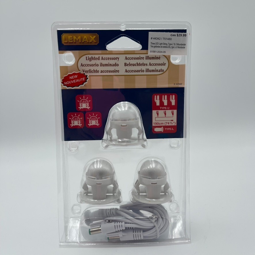 Lemax Christmas Village LED Moonlander Light String 44342 Accessory  