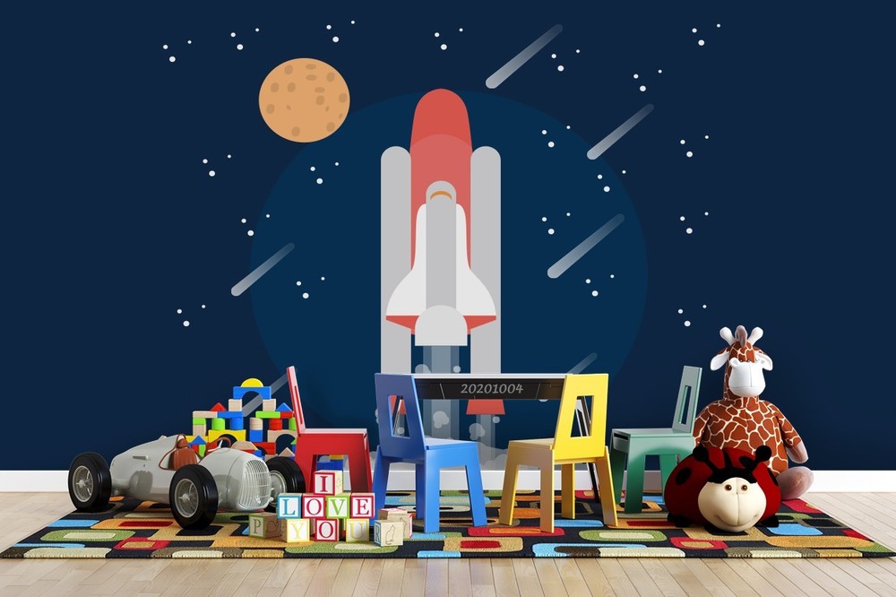 3D Space Rocket Planet Illustration Wall Murals Wallpaper Murals Wall Sticker 40