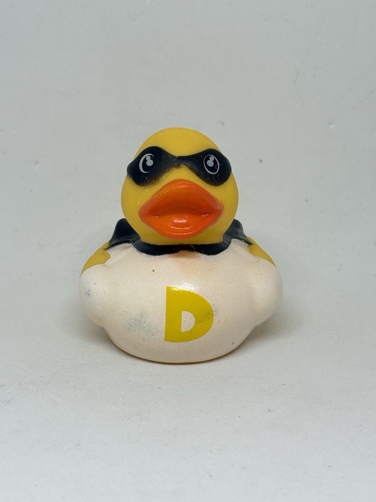 Super Hero D Rubber Duck with Cape 2 Inch Bath Pool Toy