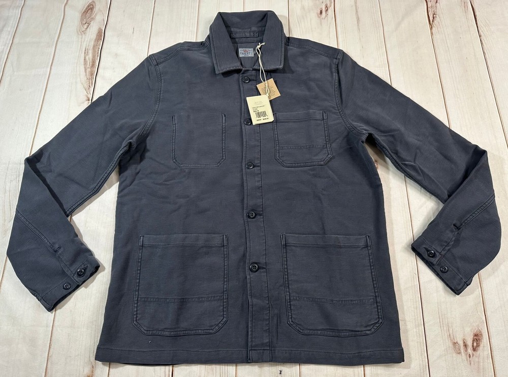 NWT Faherty Mens Jacket Navy Blue XXL Stretch Terry Chore MOF2205 Pockets
