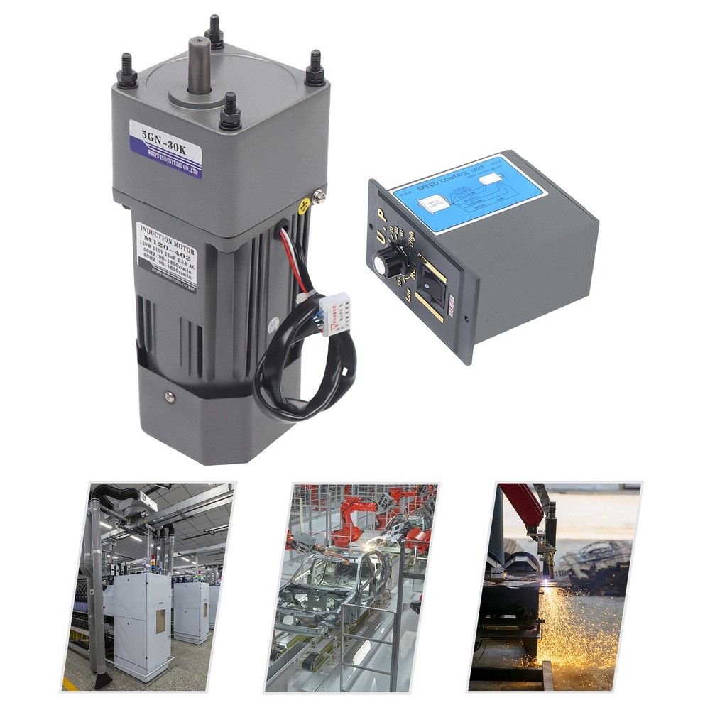 110V 120W AC Gear Motor Electric Variable Speed Controller Torque 1:30 0-45RPM
