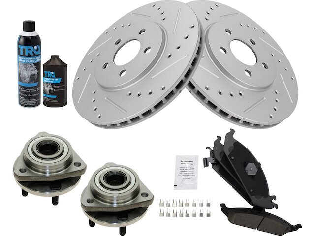 Front Brake Pad and Rotor and Wheel Hub Kit fits Cirrus 1995-2000 64NPPQ