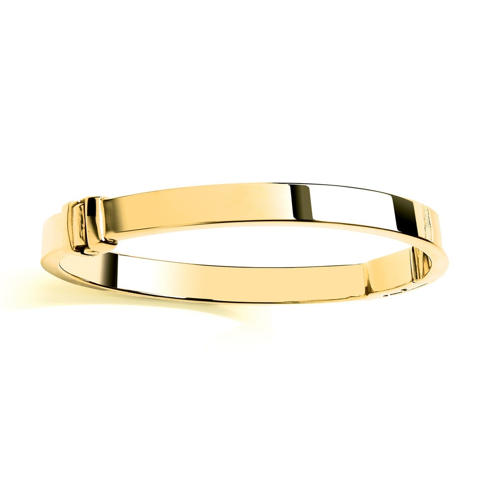 Gilded Silver Jewelco London Rectangular Tube Cuff Bangle 7mm