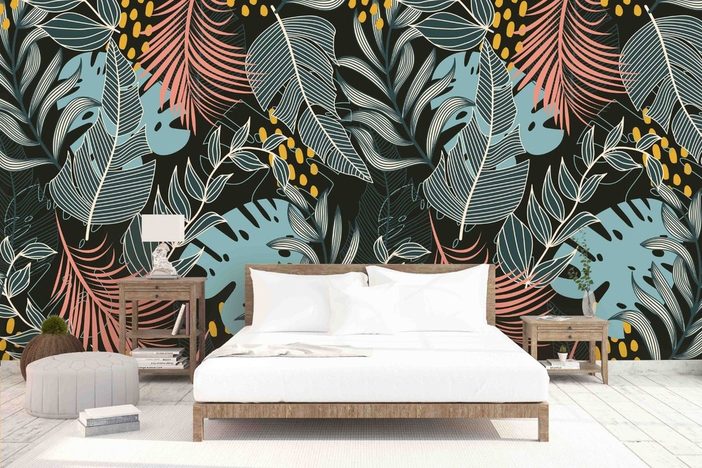 3D Plant Leaf Pattern Wall Murals Wallpaper Murals Wall Sticker 2