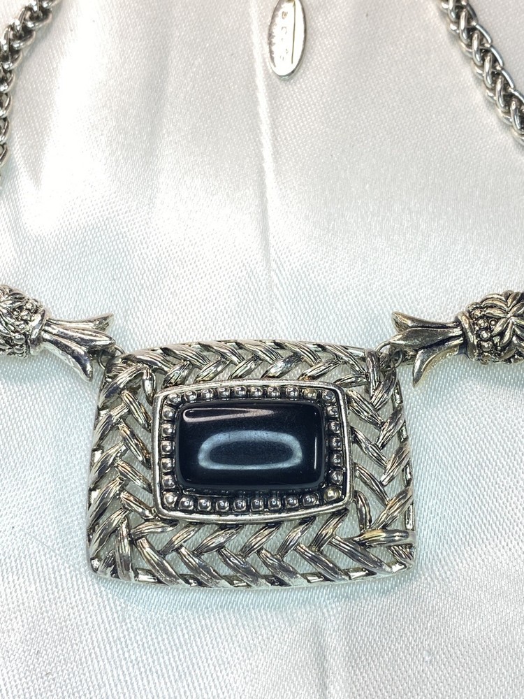 Talbots Black Onyx Elegant Pendant Necklace for Timeless Style