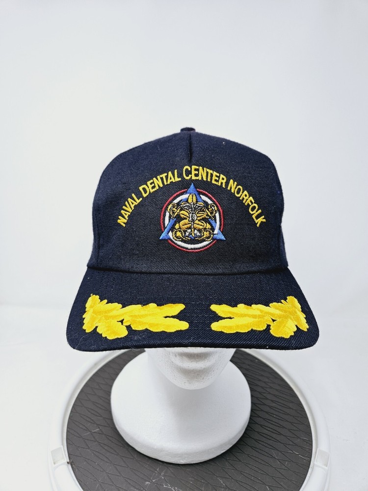 Vintage Naval Dental Center Norfolk Embroided Snapback Hat 90s USA Made