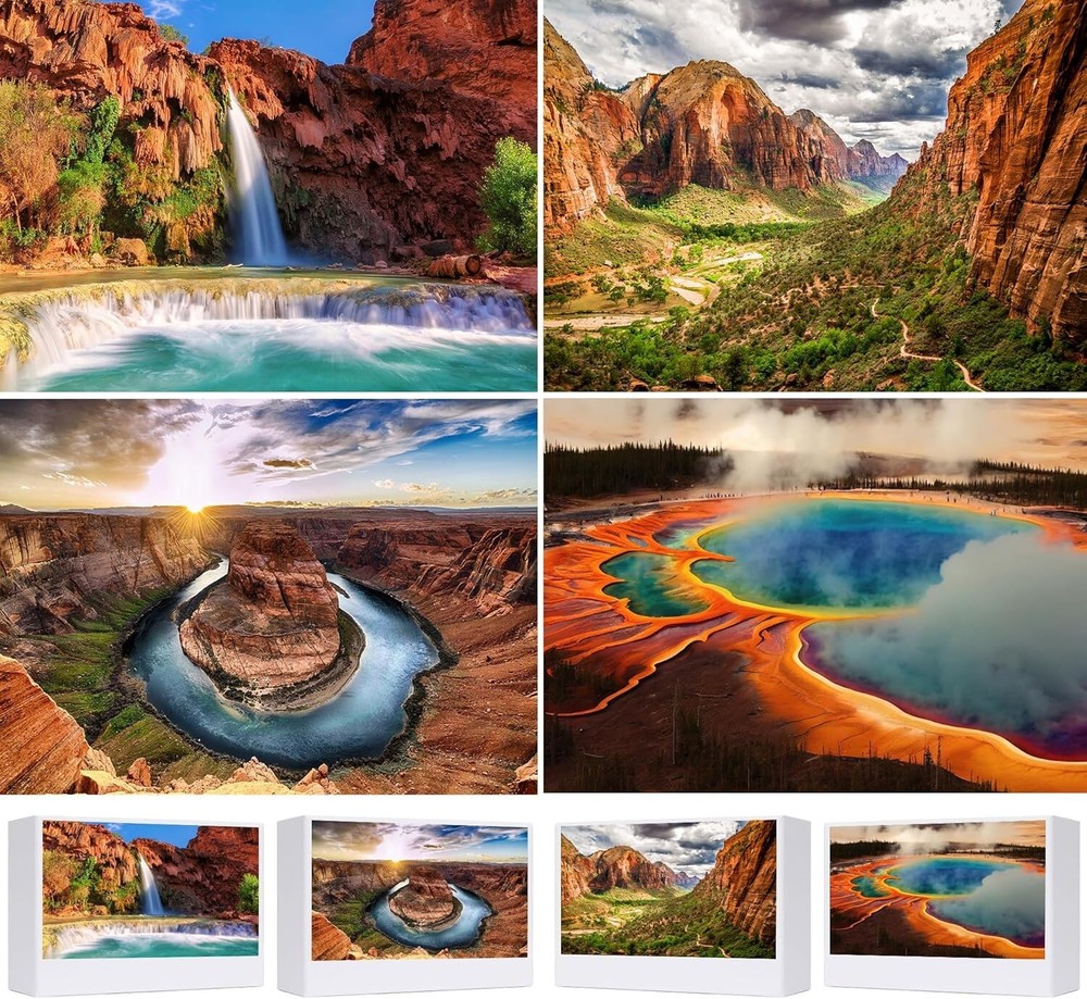 Engaging National Parks 4-Pack Jigsaw Puzzles - Perfect Gift for Adults