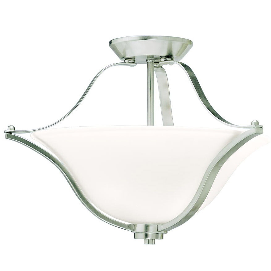 Kichler 3681 Nickel Langford 2-Light Semi-Flush Indoor Ceiling Fixture