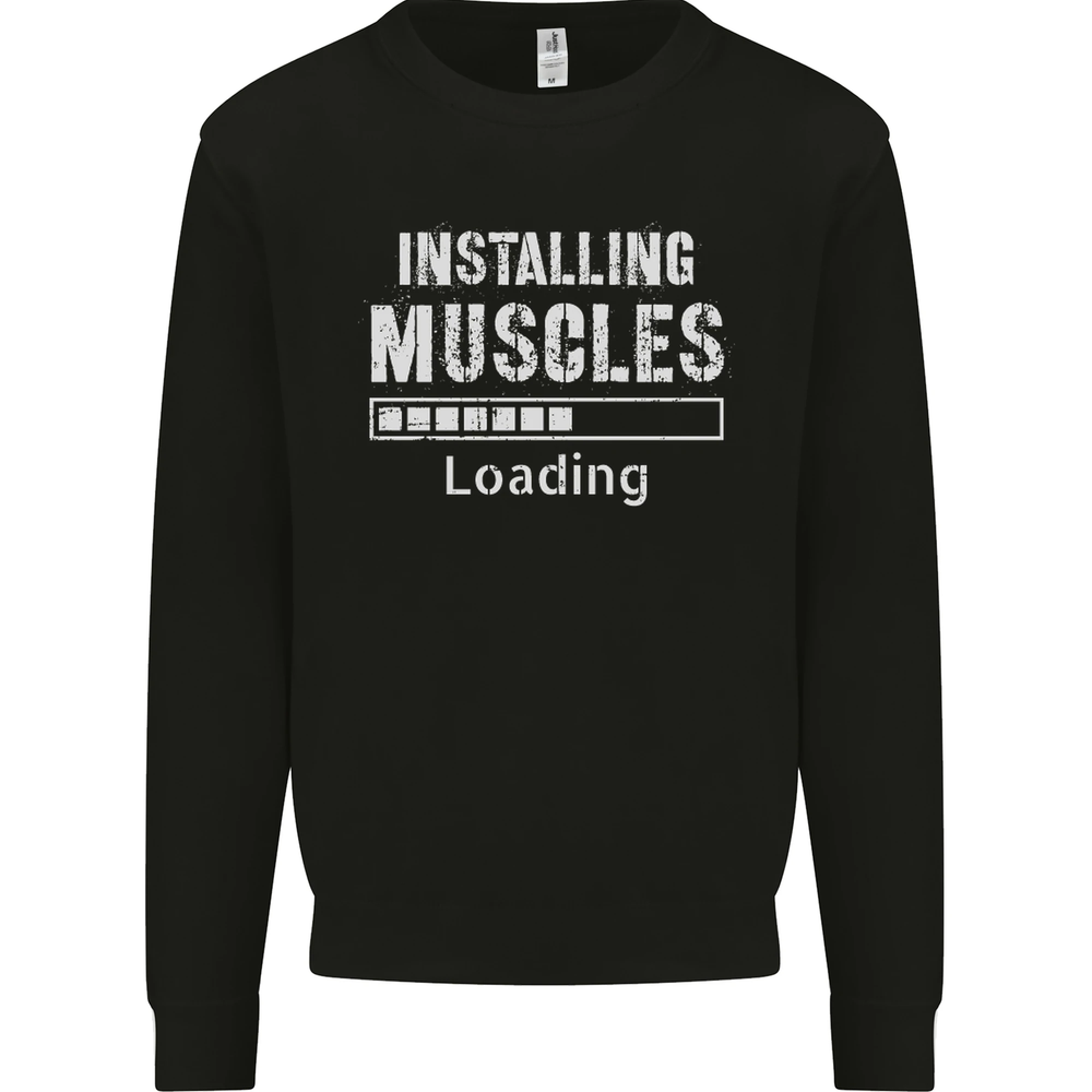 Installing Muscles Loading Gym Training Top Mens Sweatshirt Jumper