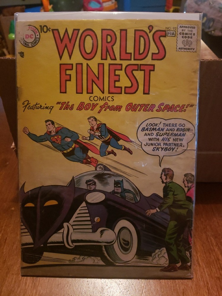 WORLD'S FINEST #92 1958 Curt Swan Stan Kaye Edmond Hamilton Comic