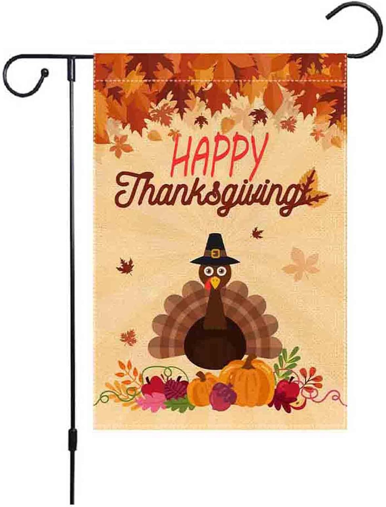 Fall Thanksgiving Small Garden Flag 12X18 Inch Vertical Double Sided for outside