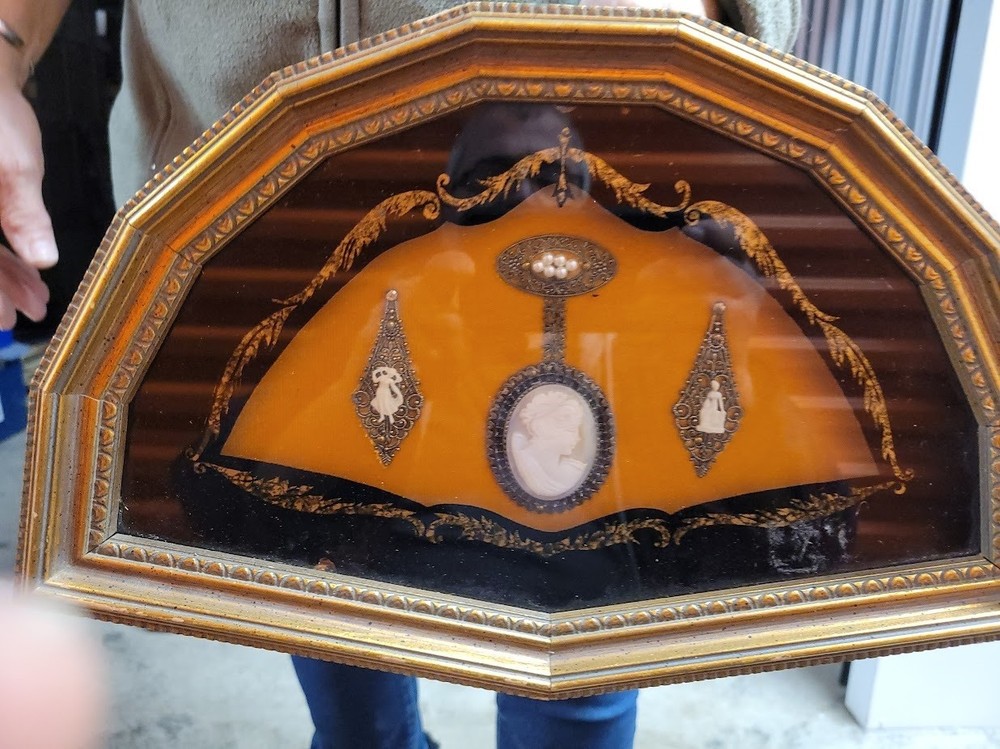 Vintage Framed Cameo Set  - *RARE* 3 Piece Complete Set! 1800's