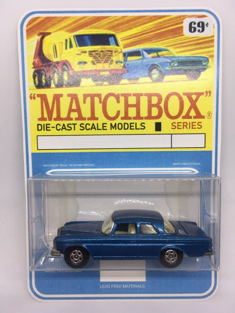 Vintage Lesney Matchbox 46 Custom Superfast Mercedes Benz 300se In Blister Pack.