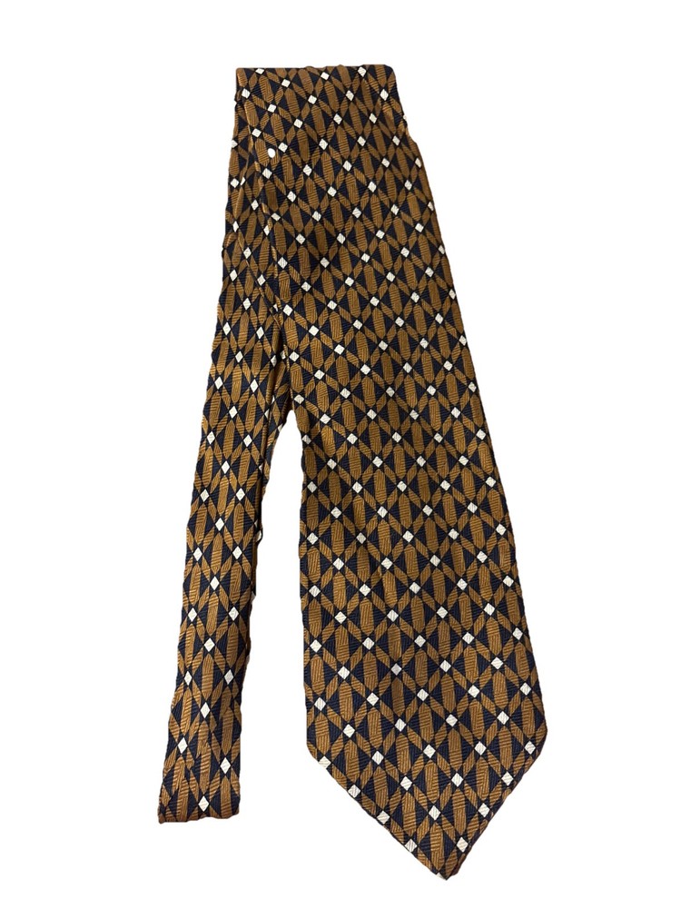 Classic Brown Black White Polyester Tie for Men 60 Inches